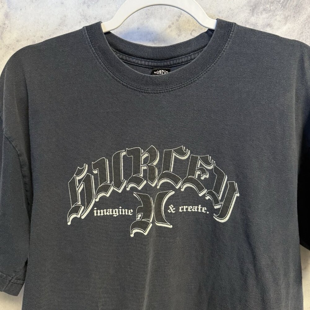 Vintage Hurley T Shirt Mens XL 22.5x28 Blue Short Sleeve Surf Skate Y2K